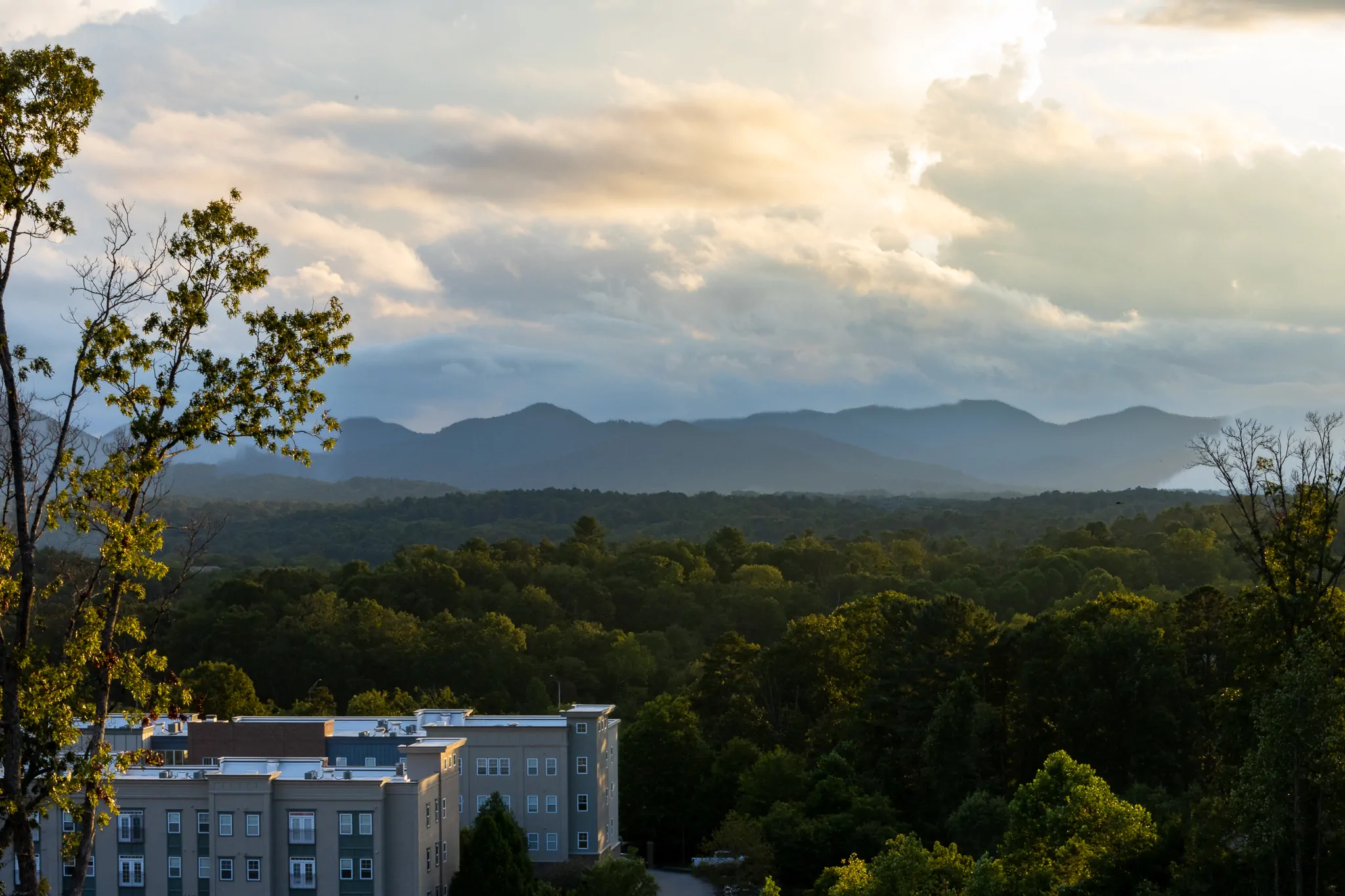 Western view from Storybook Villas at Reynolds Mountain, luxury townhomes, Asheville NC